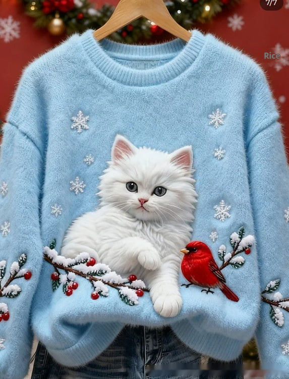 3D Digital Printed Flannel Sweatshirt Women - cas7m
