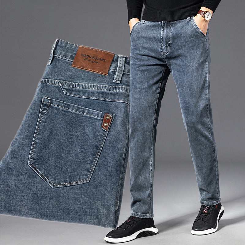 Men's Loose Straight Smoky Gray Jeans - cas7m