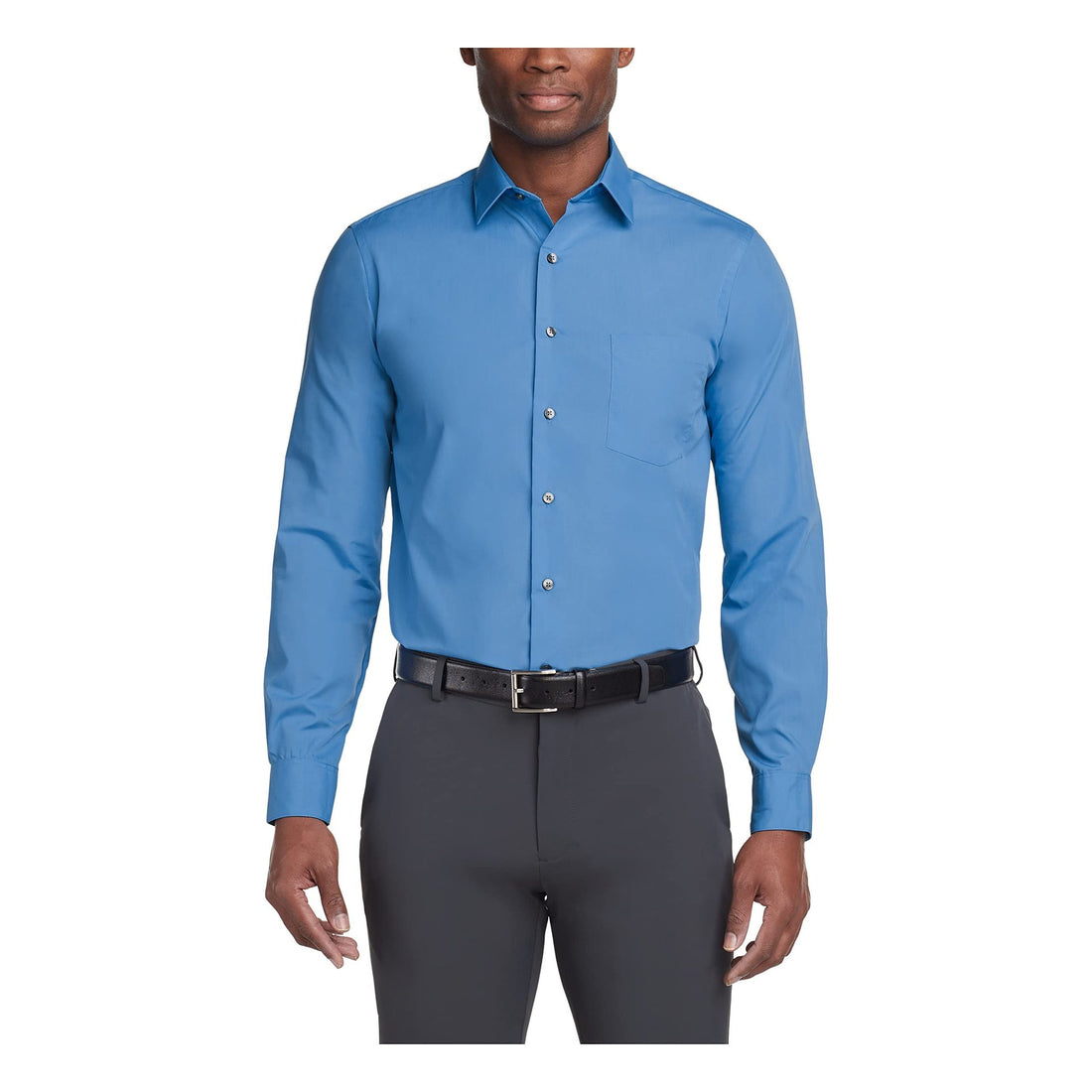 Men's White Shirt Formal Wear Solid Color - cas7m