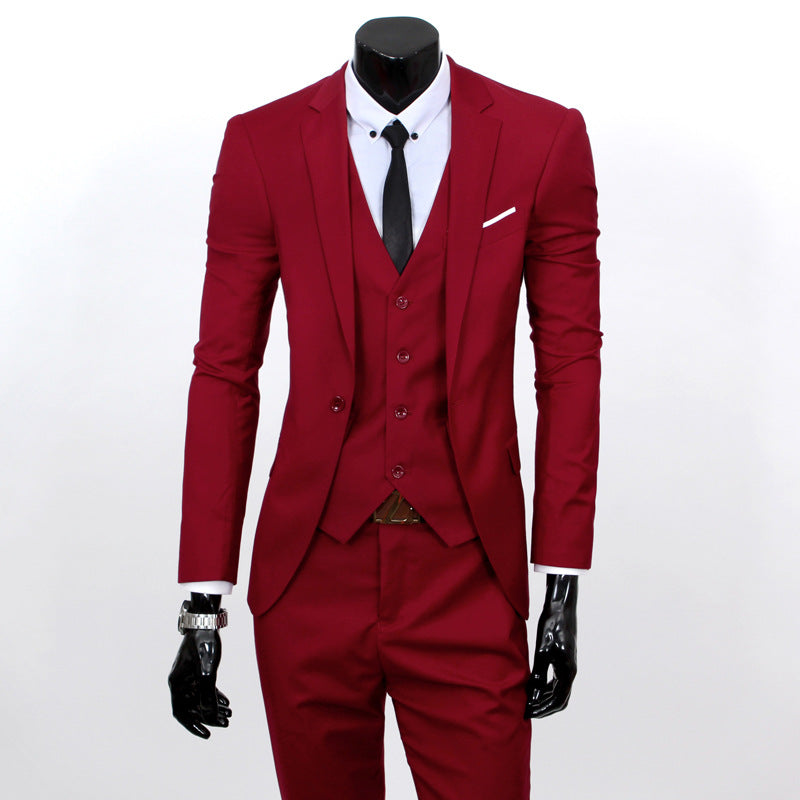 Suit Set Three-piece Set Slim-fit Korean Formal Wear - cas7m