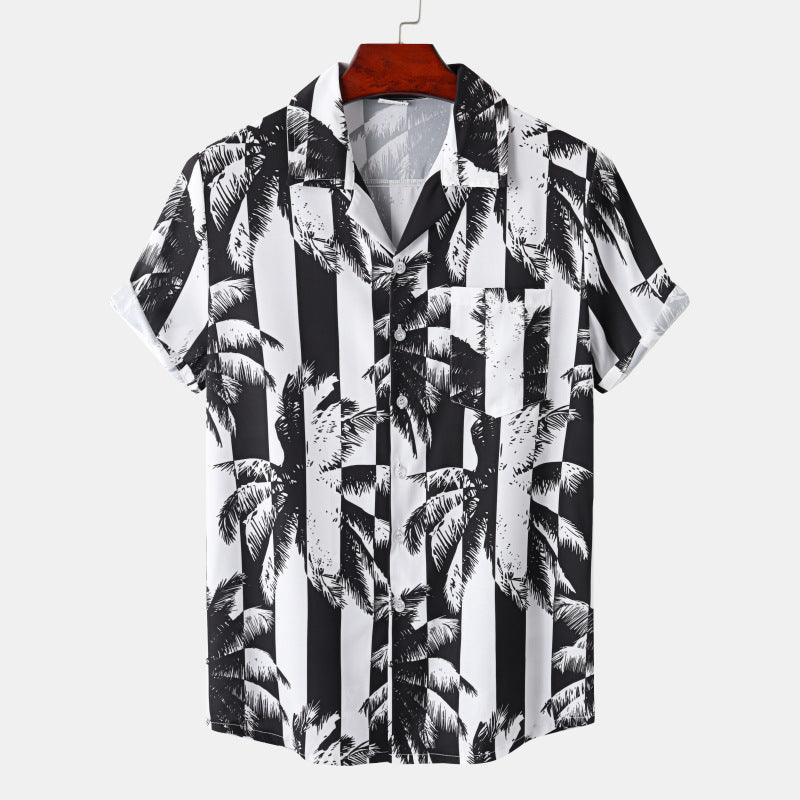 Loose Fashion Short Sleeve Printed Shirt - cas7m
