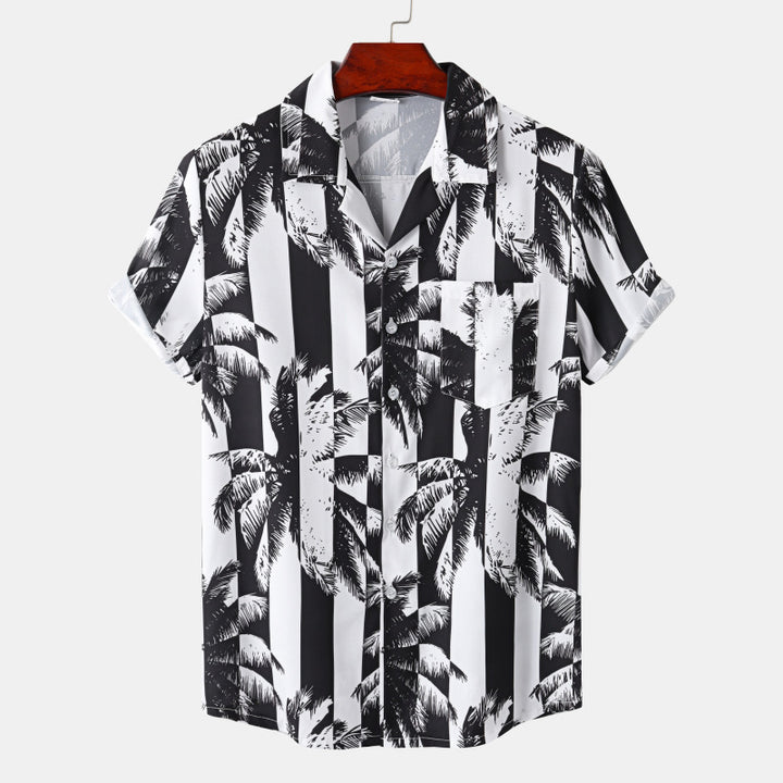 Loose Fashion Short Sleeve Printed Shirt - cas7m