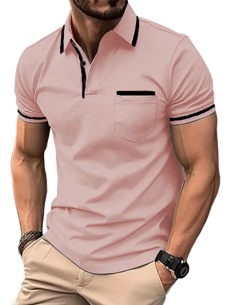 Summer Polo Shirt Button Pocket Men's Sports Polo Shirt - cas7m