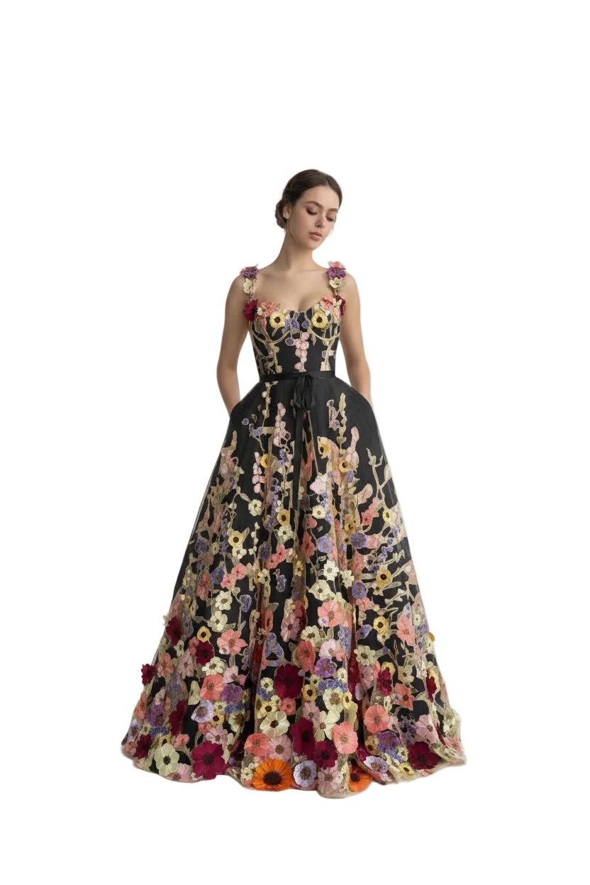 Sevintage Exquisite 3D Flowers Prom Dresses Sweetheart - cas7m