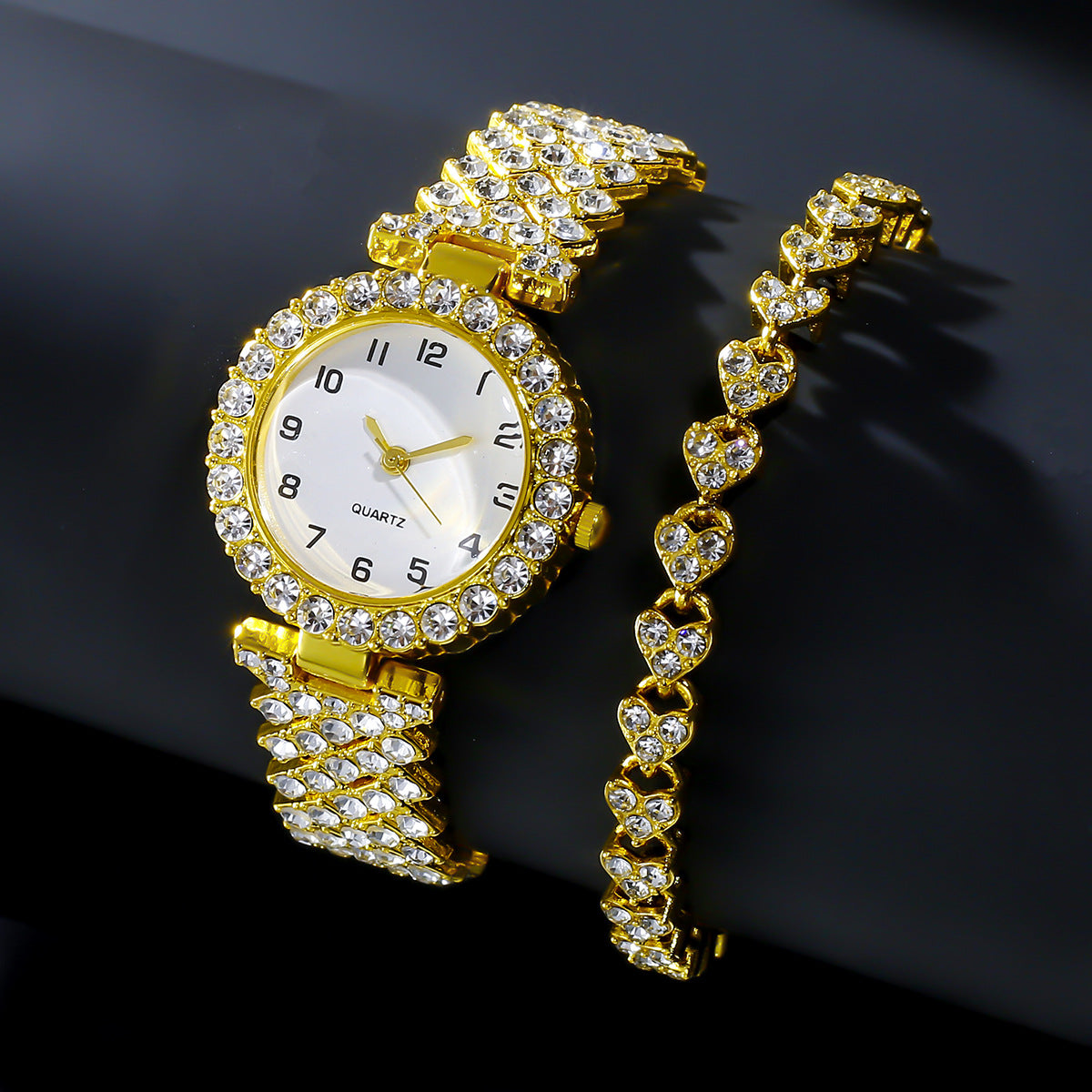 Women's Fashion Watch & Bracelet Set - Gold, Silver, Rose Gold Options - cas7m