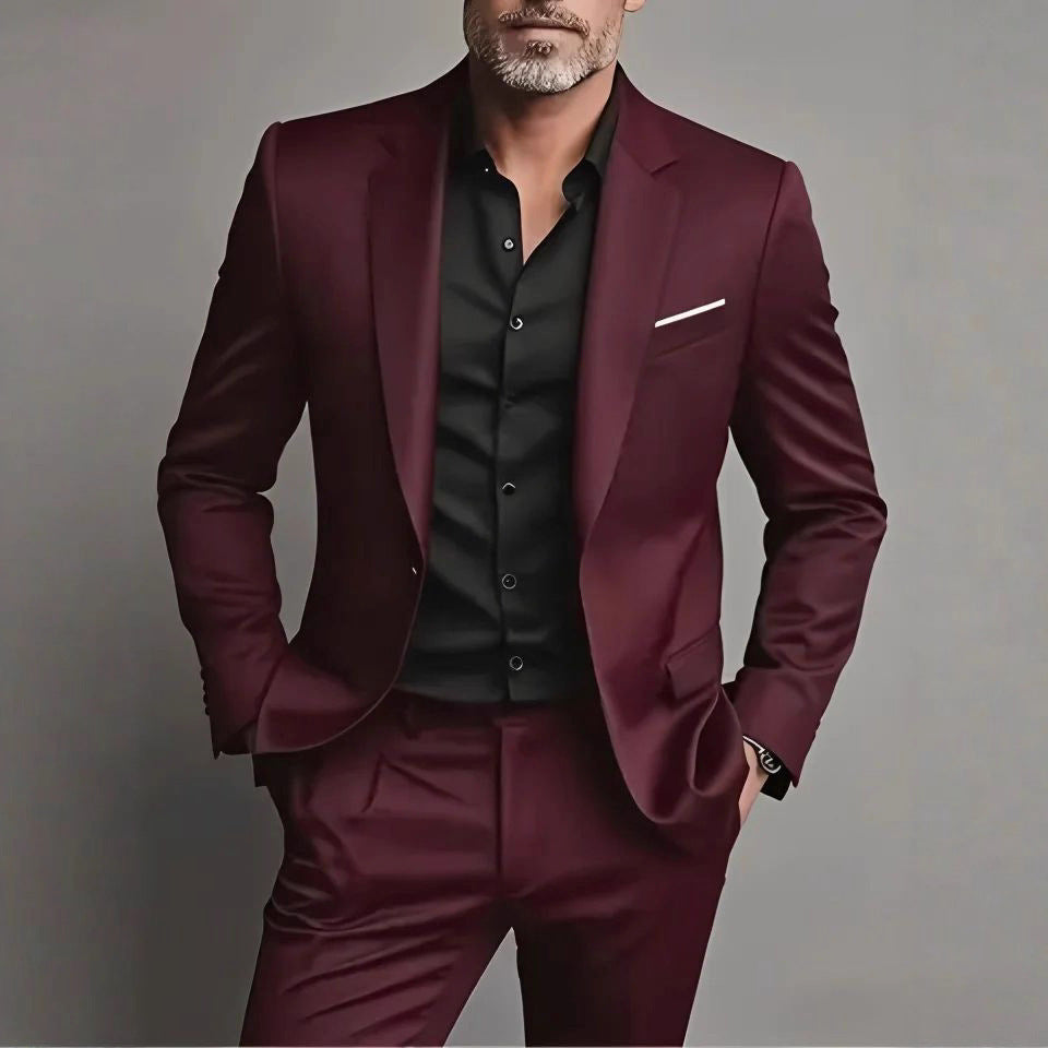 Men's Business-Casual Two-Piece Suit Set - cas7m
