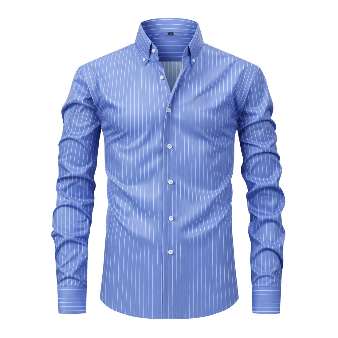 Men's Digital Printed Striped Long-sleeved Lapel Shirt - cas7m