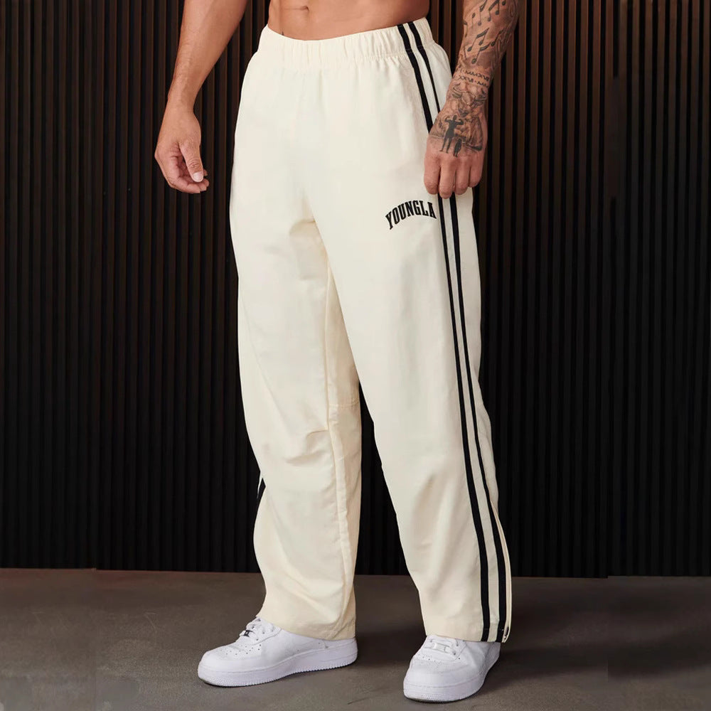 Men's Sports Pants Pairs Of Stitching Printing Leisure - cas7m