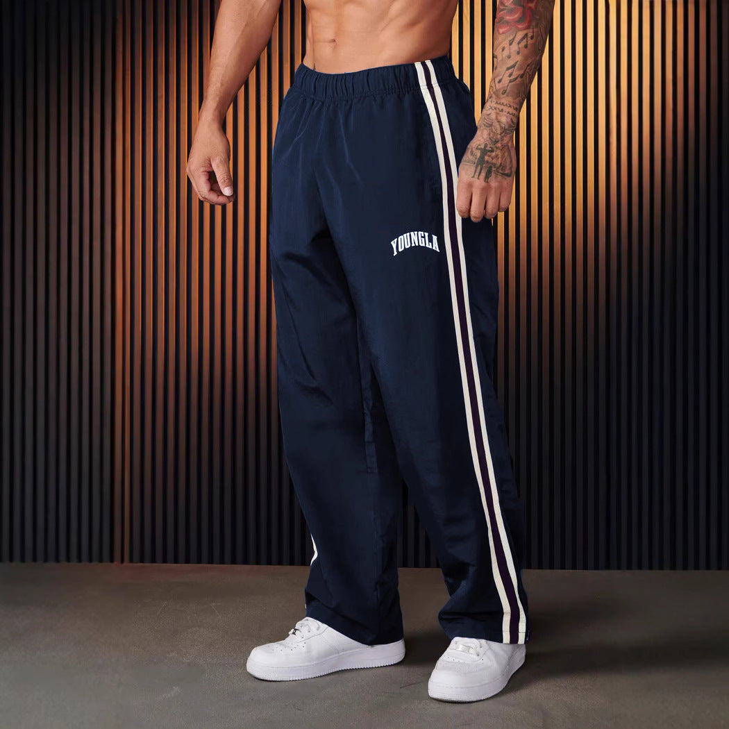 Men's Sports Pants Pairs Of Stitching Printing Leisure - cas7m