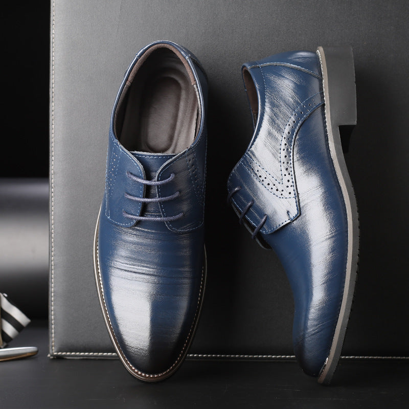 Formal Plus Size Business Men's With Lace Up Leather Shoes - cas7m
