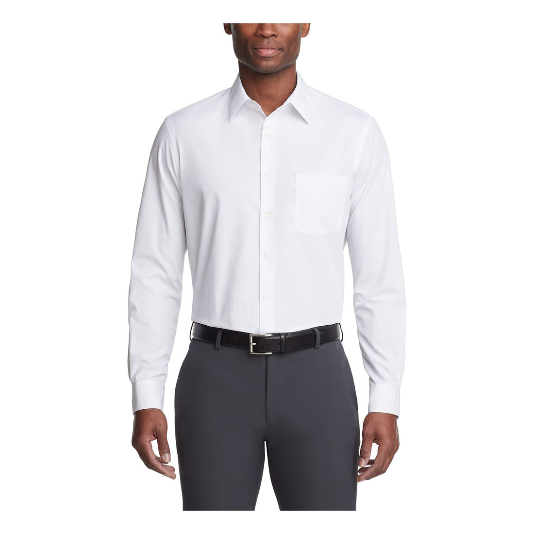 Men's White Shirt Formal Wear Solid Color - cas7m