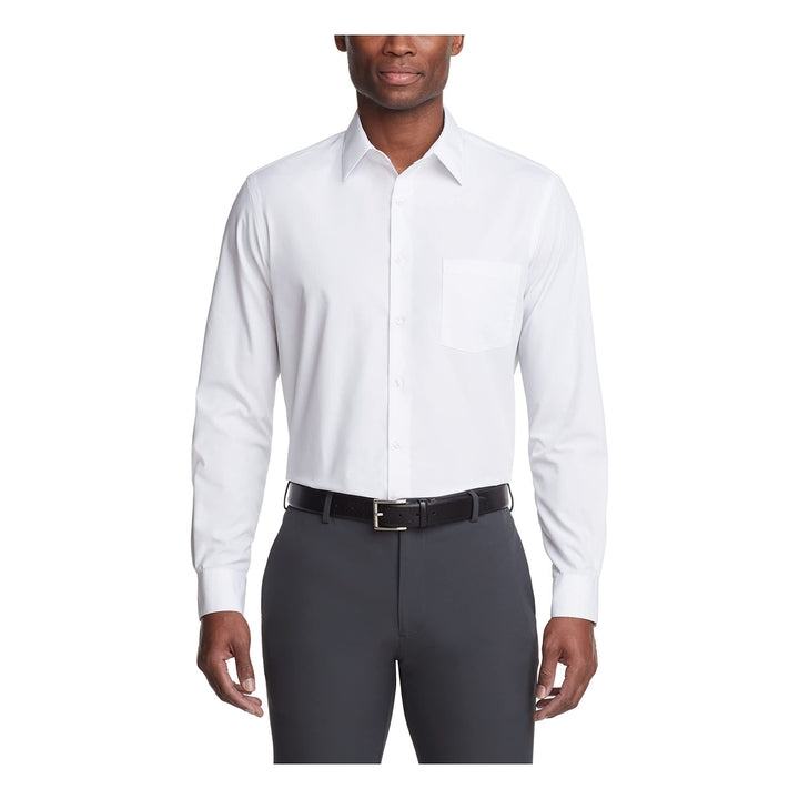 Men's White Shirt Formal Wear Solid Color - cas7m