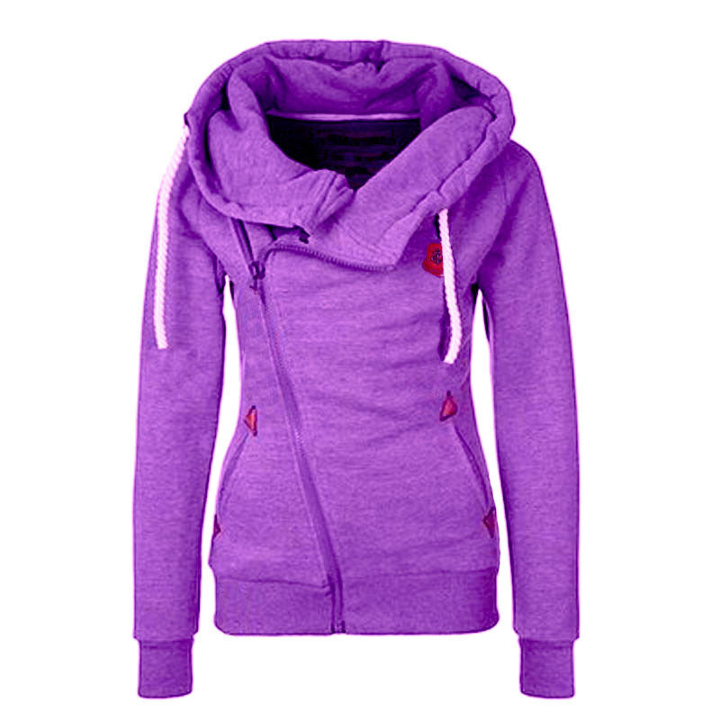 Women's Sport Cardigan Side Zipper Hoodie - cas7m