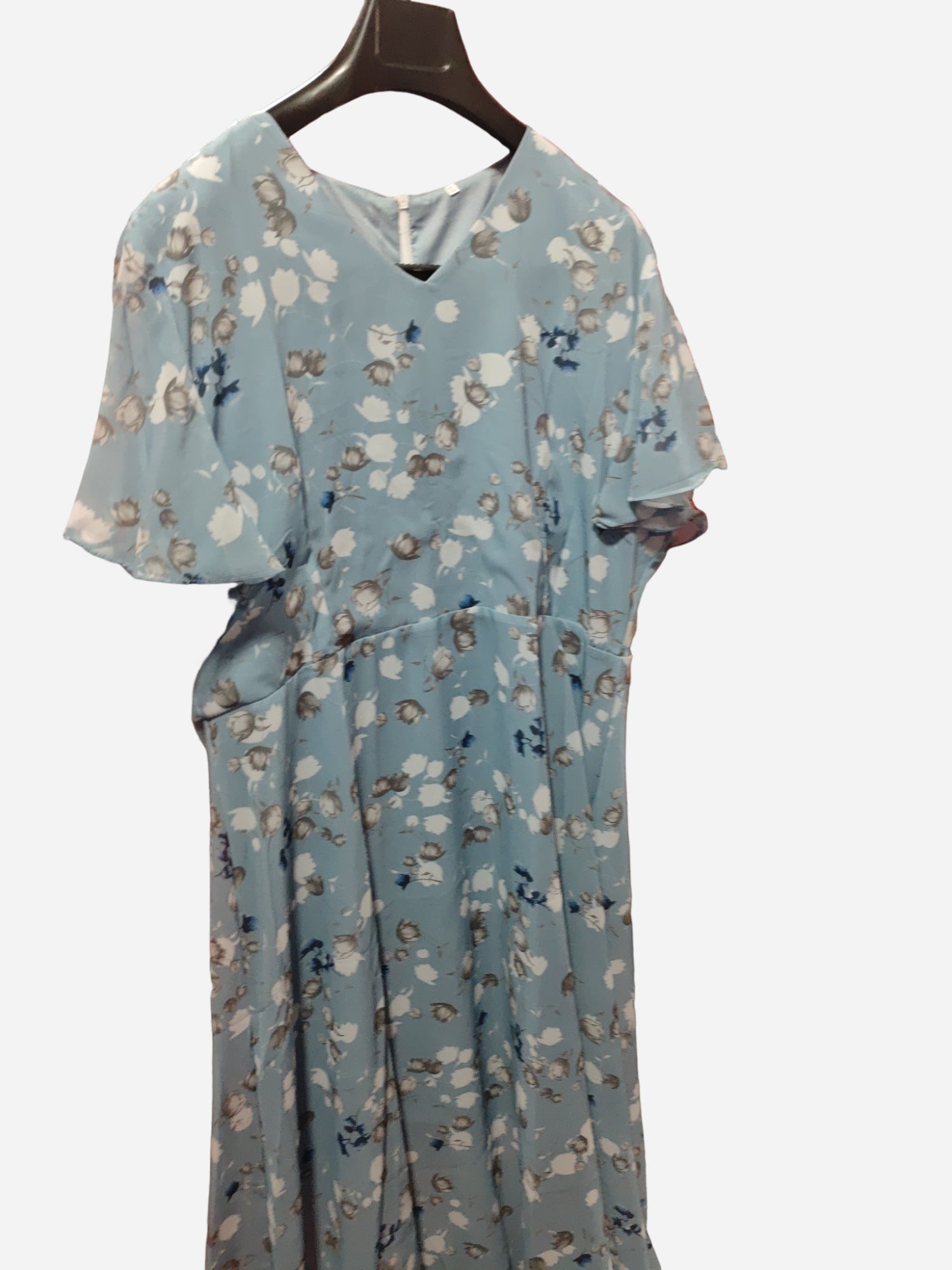 Flowers Print Short Sleeve Dress Summer Fashion Ruffle Beach Dresses Women's Clothing - cas7m