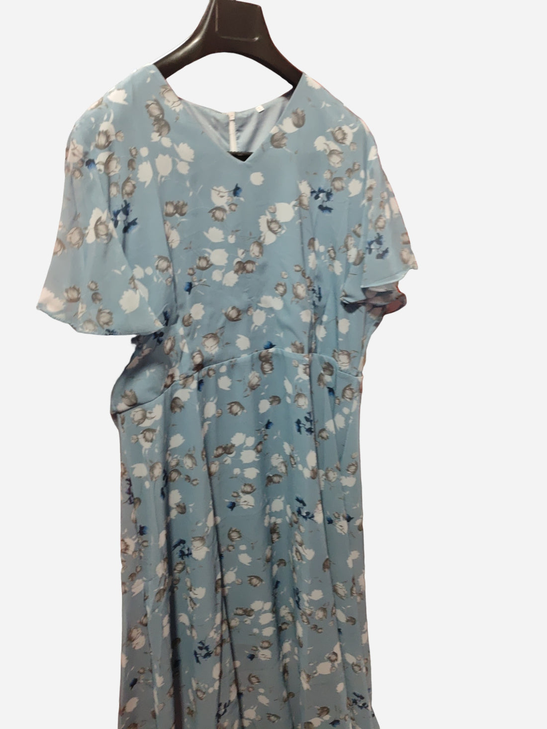 Flowers Print Short Sleeve Dress Summer Fashion Ruffle Beach Dresses Women's Clothing - cas7m