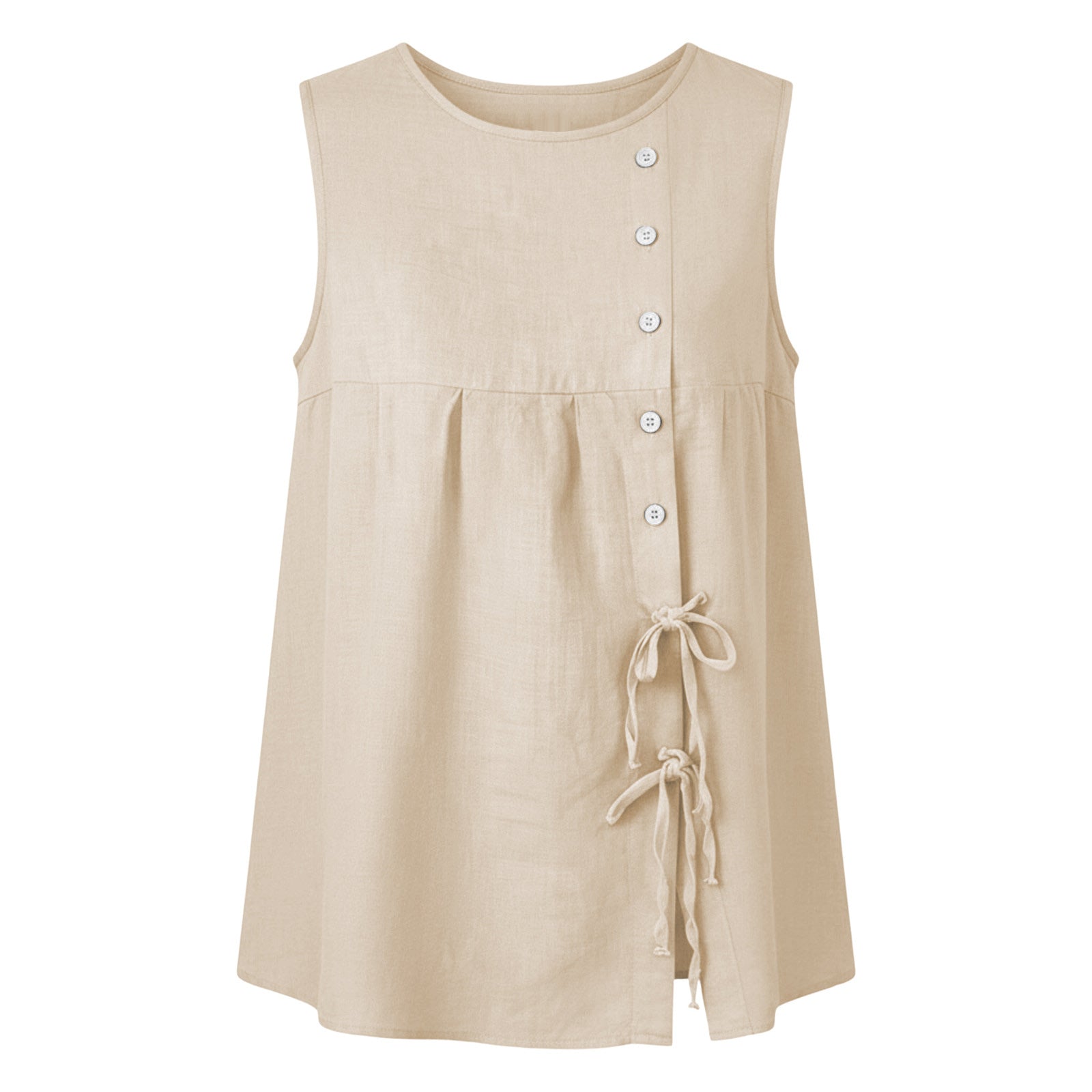 Loose-fit Sleeveless Shirt Blouse For Women - cas7m