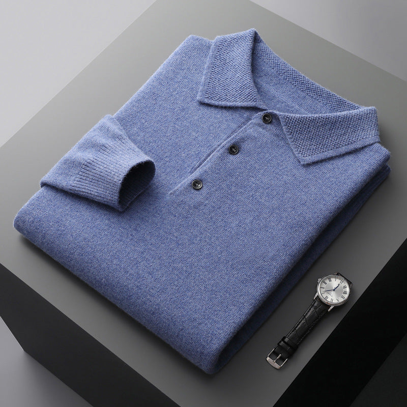 Men's Business Casual Long Sleeve Pullover Cashmere Sweater - cas7m