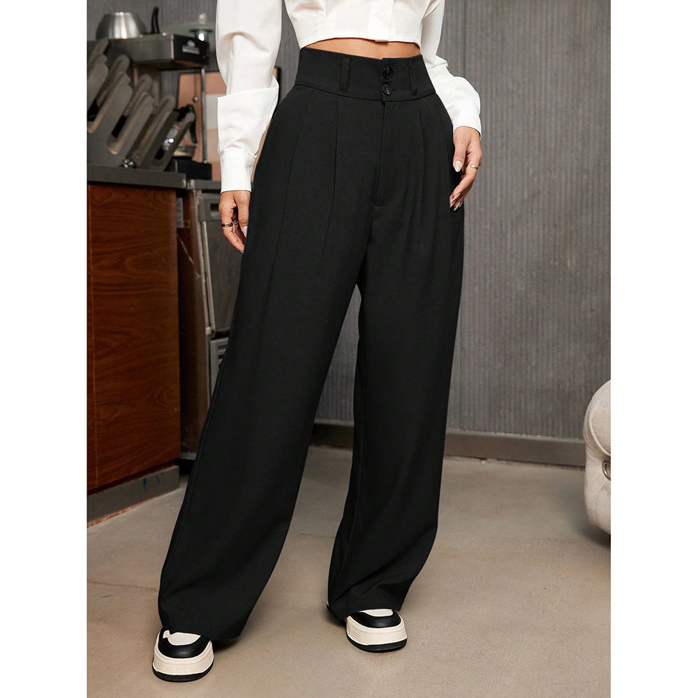 High Waist Drooping High-grade Suit Pants - cas7m