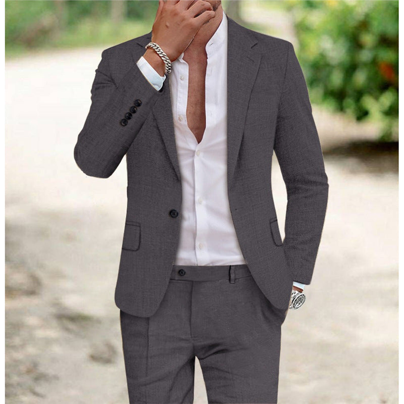 Men's Plus Size Two-piece Suit - cas7m