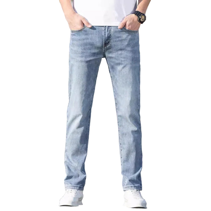 Summer Thin Jeans Men's Slim-fit Straight Trousers - cas7m