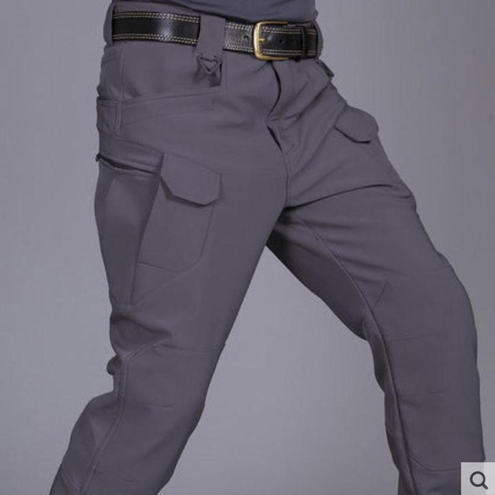 Autumn And Winter Outdoor Fleece-lined Tactical Pants Men - cas7m
