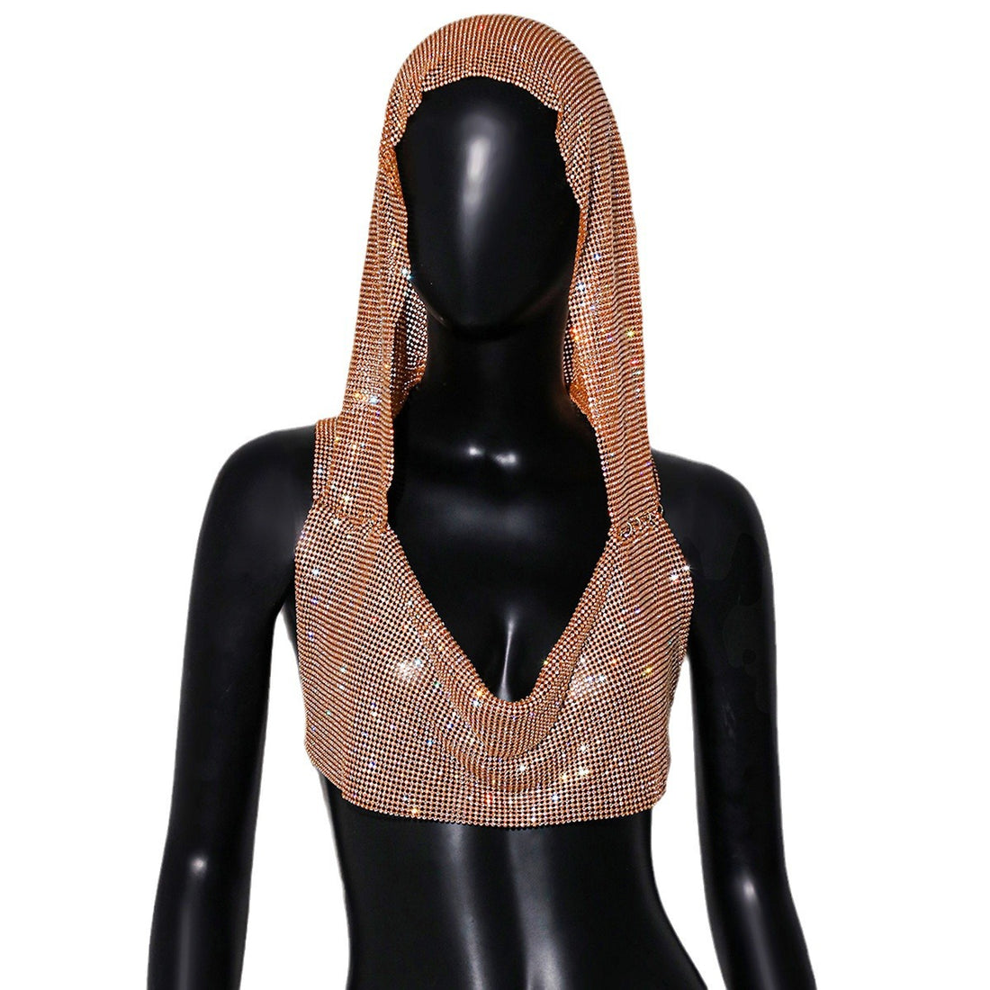 Sexy Outerwear Metal Sequins Hooded Vest - cas7m