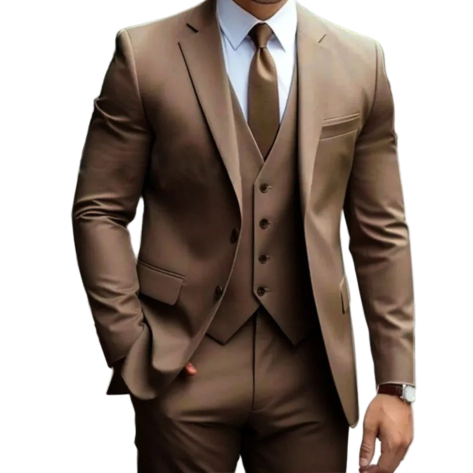 Business Casual Men's Three-piece Suit For Bridegroom Men's Wedding - cas7m