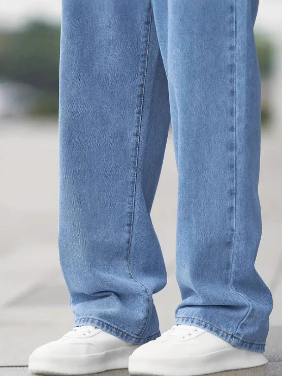 Men's Denim Loose Straight Casual Trousers - cas7m