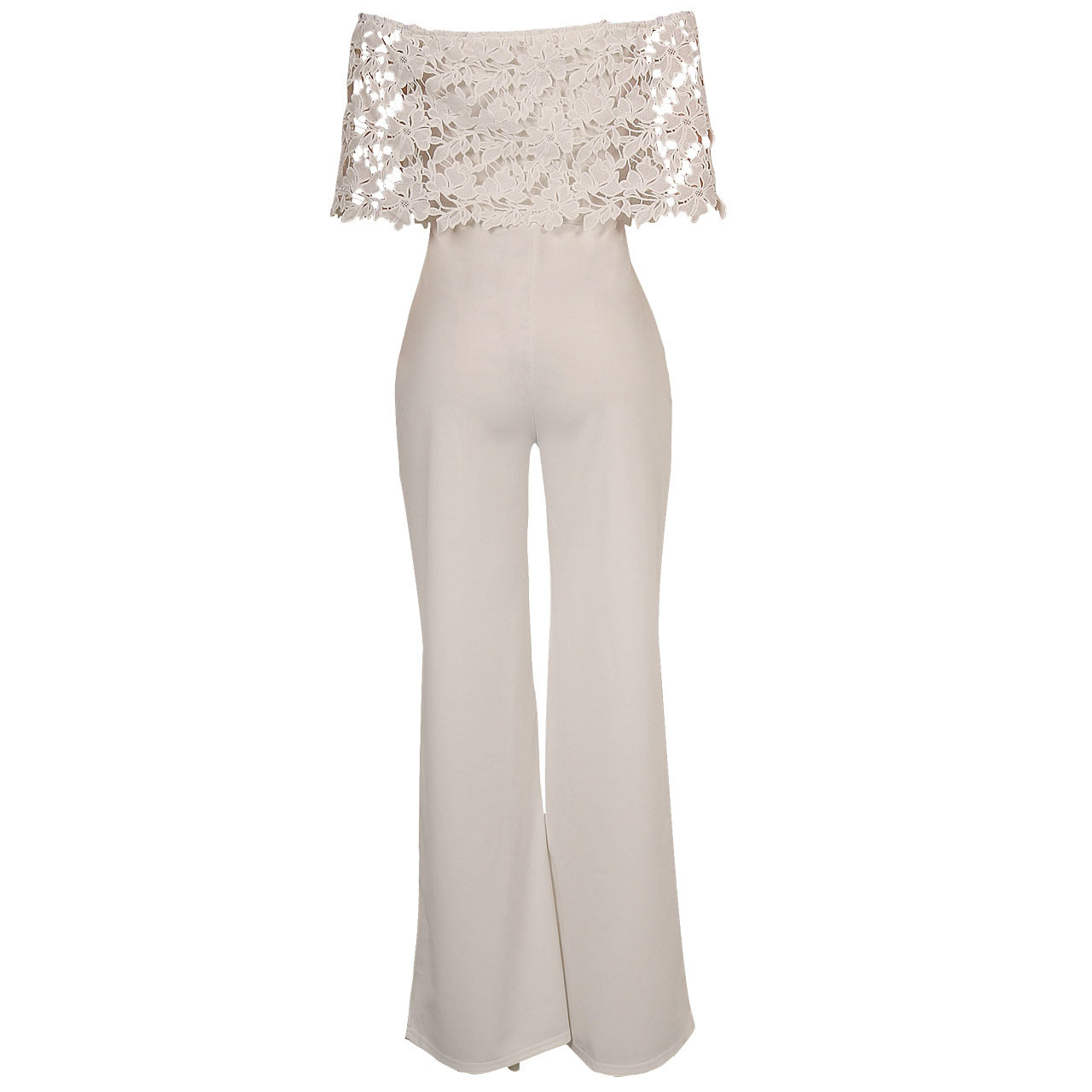 Sexy Tight One-neck Water-soluble Embroidered Jumpsuit - cas7m