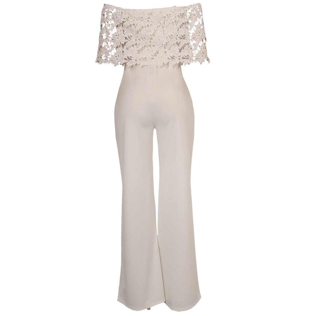 Sexy Tight One-neck Water-soluble Embroidered Jumpsuit - cas7m