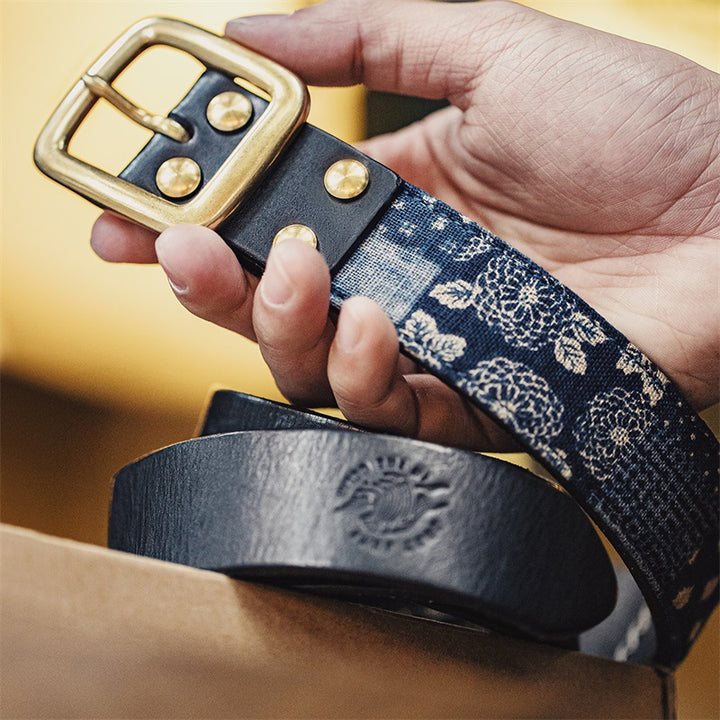 First Layer Cowhide Vintage Belt Men - cas7m
