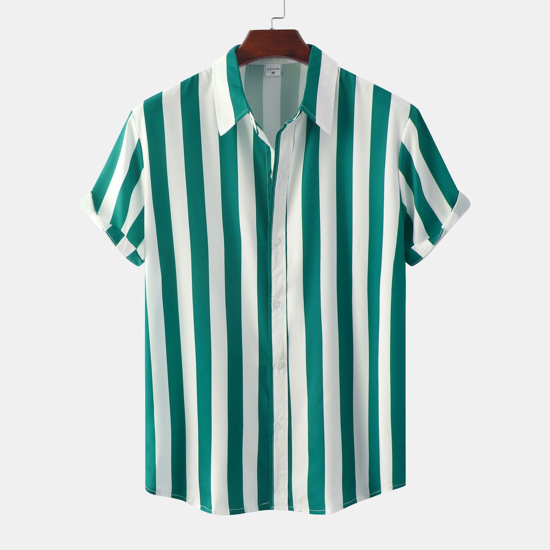 Men's 3D Printed Short Sleeve Turn Loose Shirt - cas7m