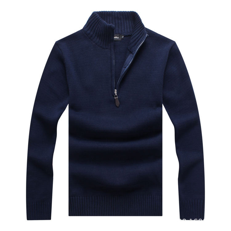 Men's Sweater Korean Style Slim Long-sleeved Casual Knit Sweater Striped Wool Men - cas7m