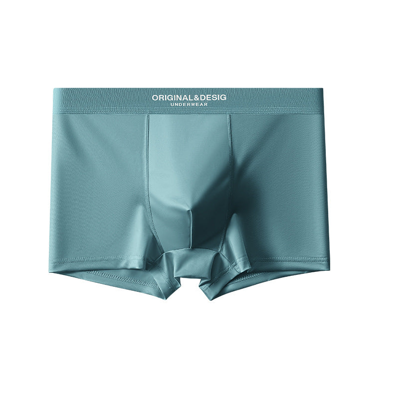 Men's Satin Light Luxury Ice Silk Underwear Summer Breathable Boxers Shorts New Boxers - cas7m