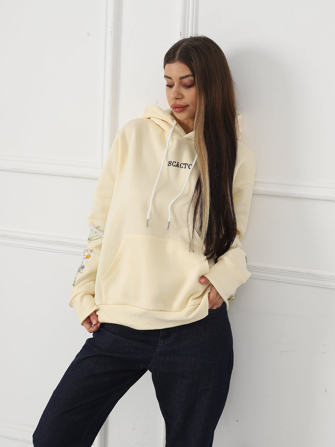 Ladies' Floral Print Long Sleeve Sweatshirt