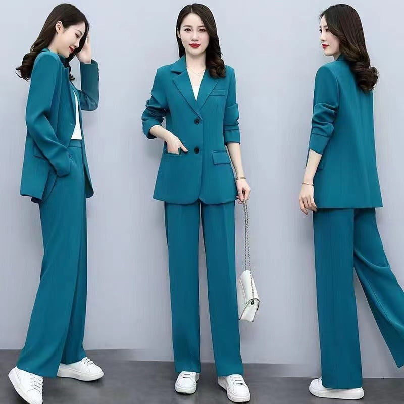 Women's Elegant Long Sleeve Two-Piece Set - 5 Vibrant Colors - cas7m