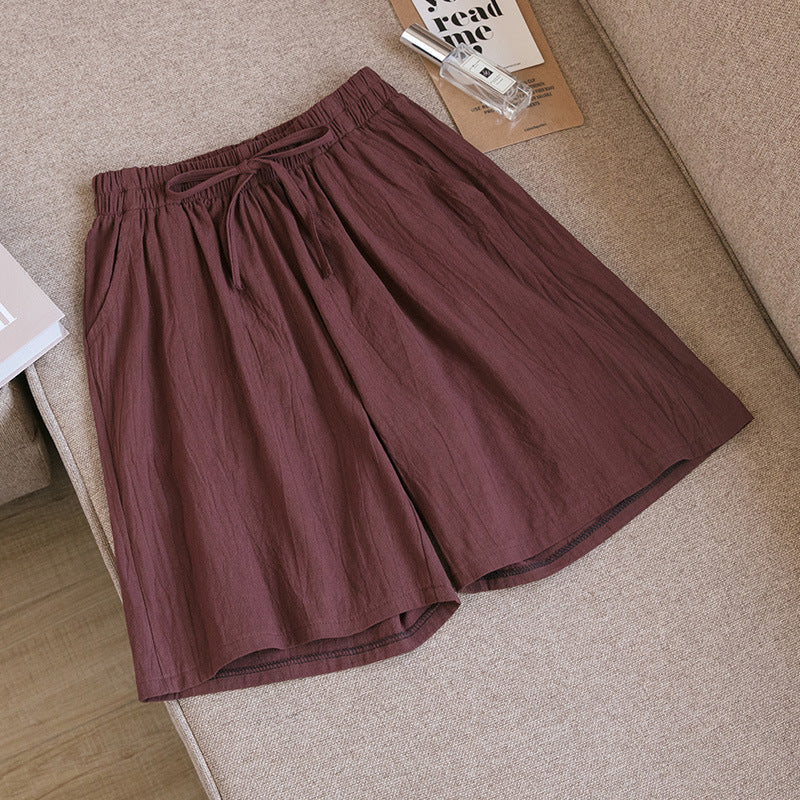 New Cotton And Linen Loose Shorts For Women - cas7m
