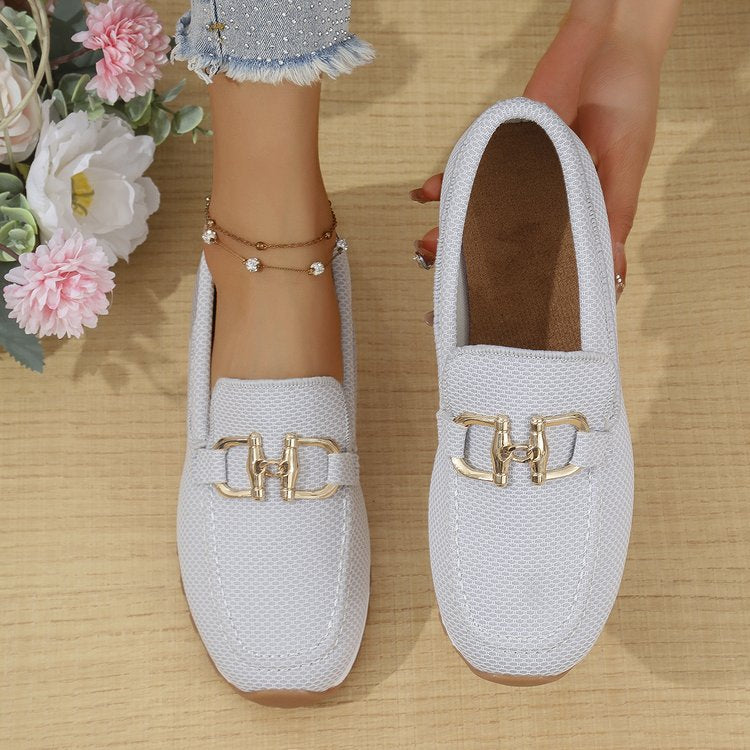 Women's Solid Color Flat Sneakers - Casual Lightweight Walking Shoes For Daily Wear And Comfortable All-match Style - cas7m