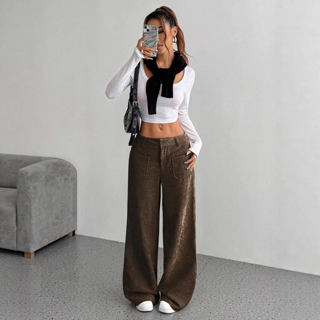 Corduroy Pants Women's Loose Fashion Casual Pants - cas7m