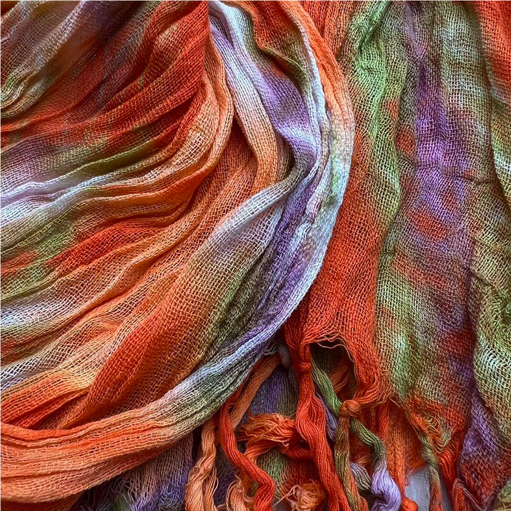 2pcs Lightweight Dress Scarf,Bold Orange Red Floral Pattern,pop To Neutrals,Versatile Everyday Scarf ,Pairs With All Casual Outfits,Office Appropriate Subtlety For Women Men - cas7m