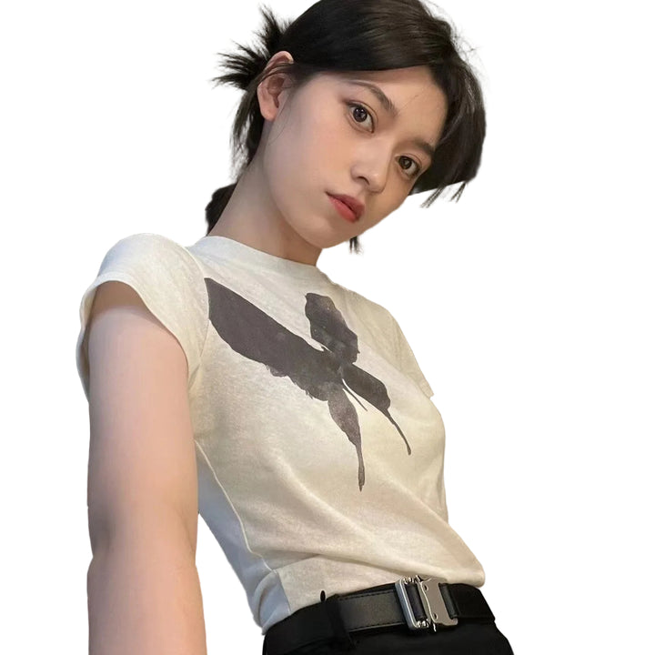 White Metal Wire Cloth T-Shirt - Solid Print, XXS-L Sizes - cas7m