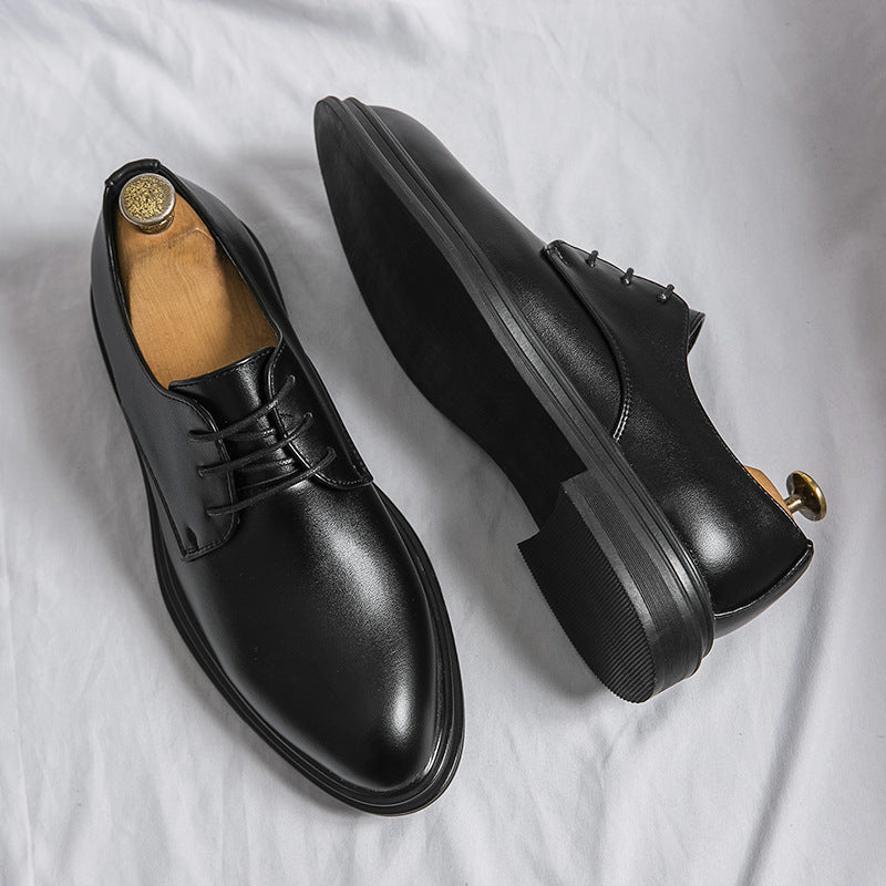 Glossy Pointed Business Leather Shoes Men's British Fashion - cas7m
