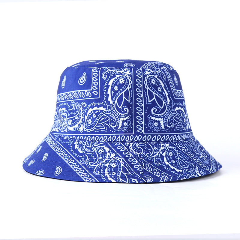 Unisex Cotton Polyester Grid Print Wide Brim Bucket Hat - cas7m