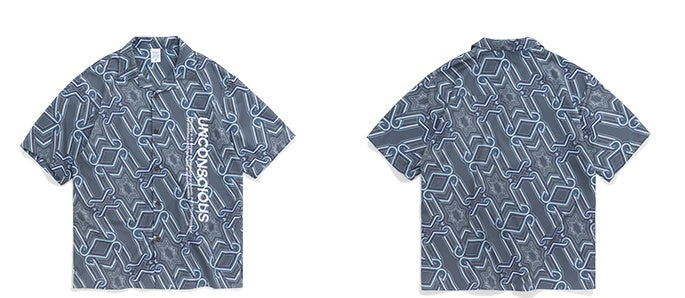 Hawaiian Digital Print Streetwear Shirt Men - cas7m