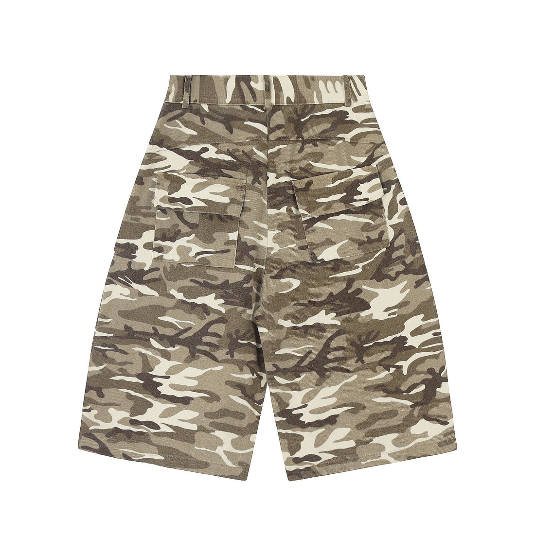 Retro Camouflage Multi-pocket Workwear Cropped Jeans Men And Women Wide - cas7m