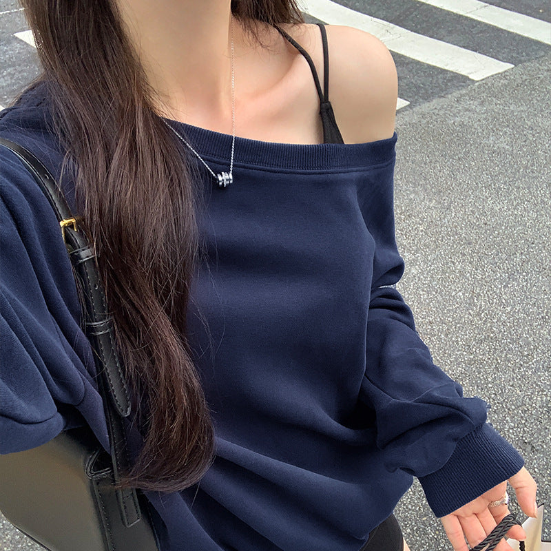 Casual Loose Shoulder Sweater For Women - cas7m