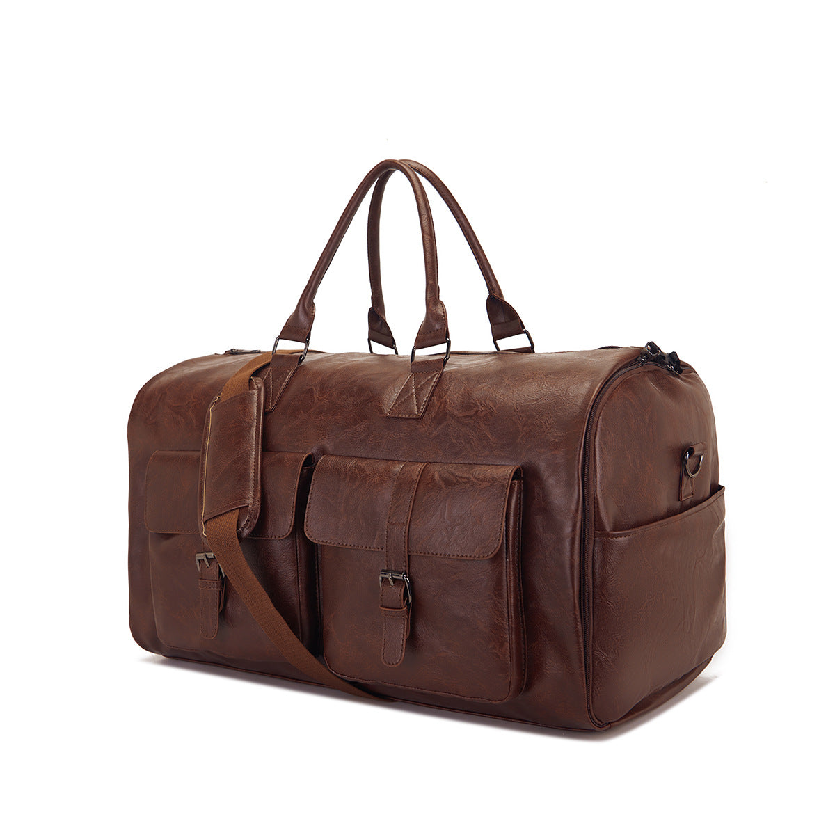 Travel Convenient Portable Garment Bag PU Leather Luggage Bag - cas7m