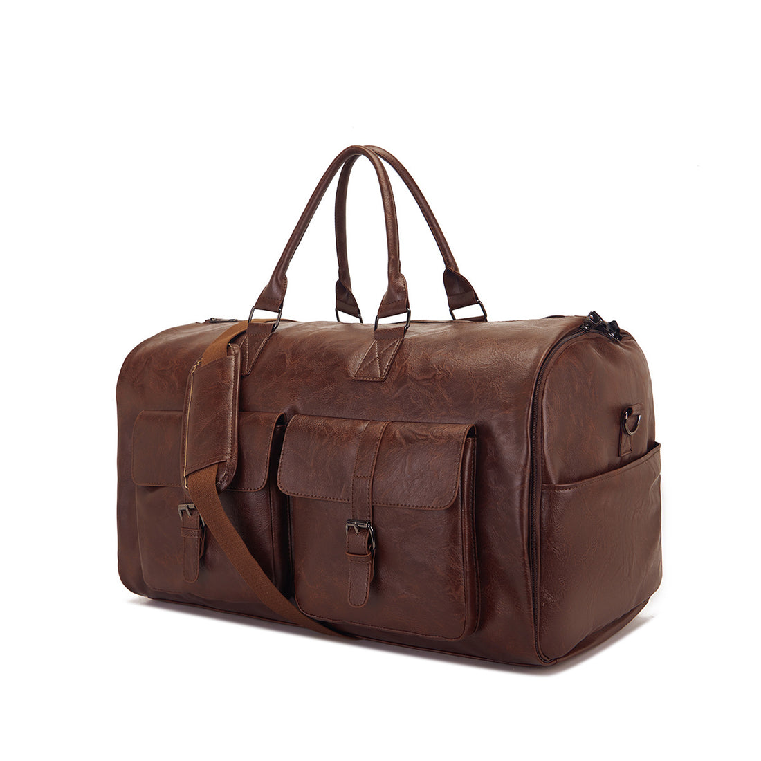 Travel Convenient Portable Garment Bag PU Leather Luggage Bag - cas7m