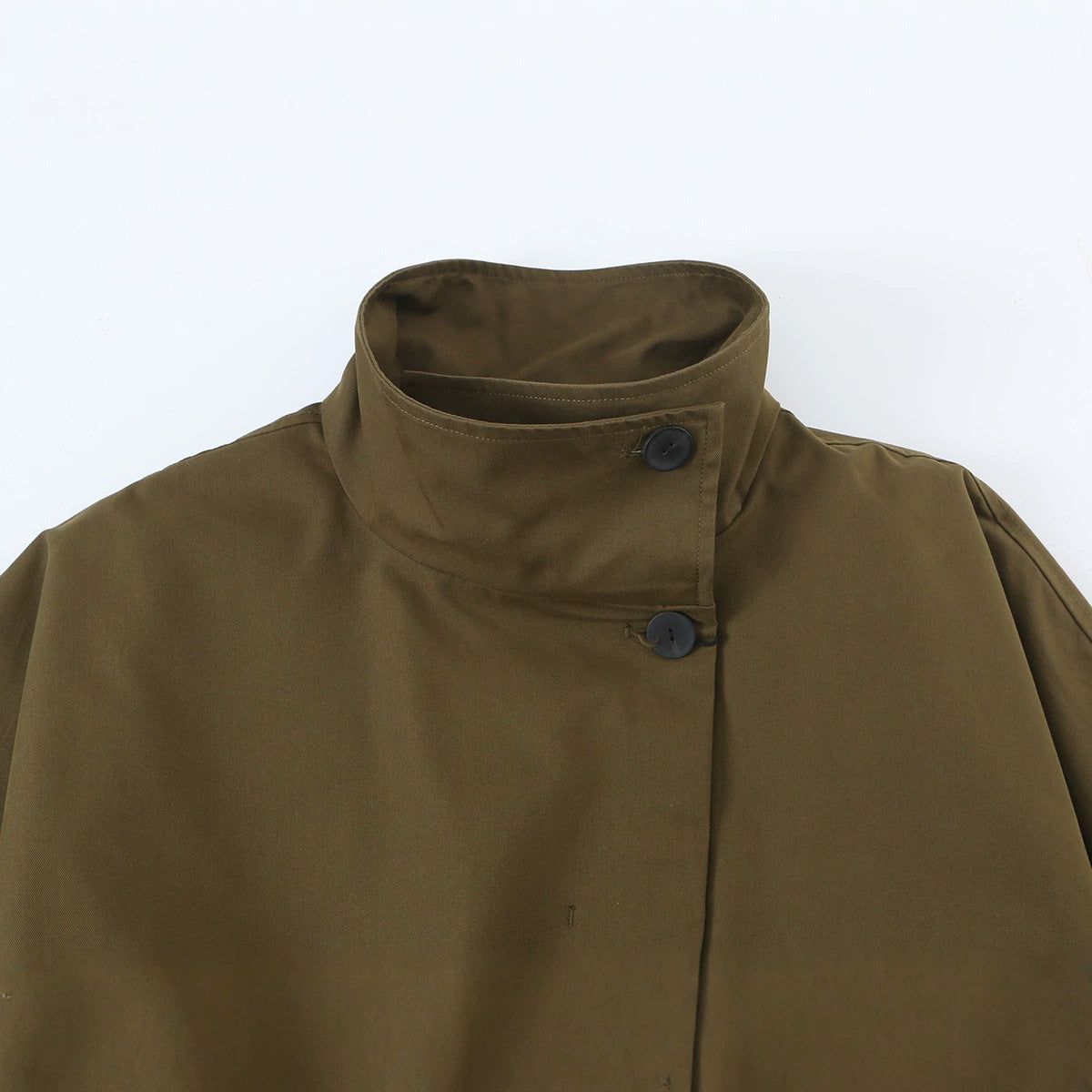 Long sleeved high neck casual loose solid color Parker jacket