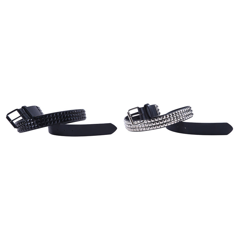 Hollow Rivet Belt PU Waistband Temperament Men And Women - cas7m